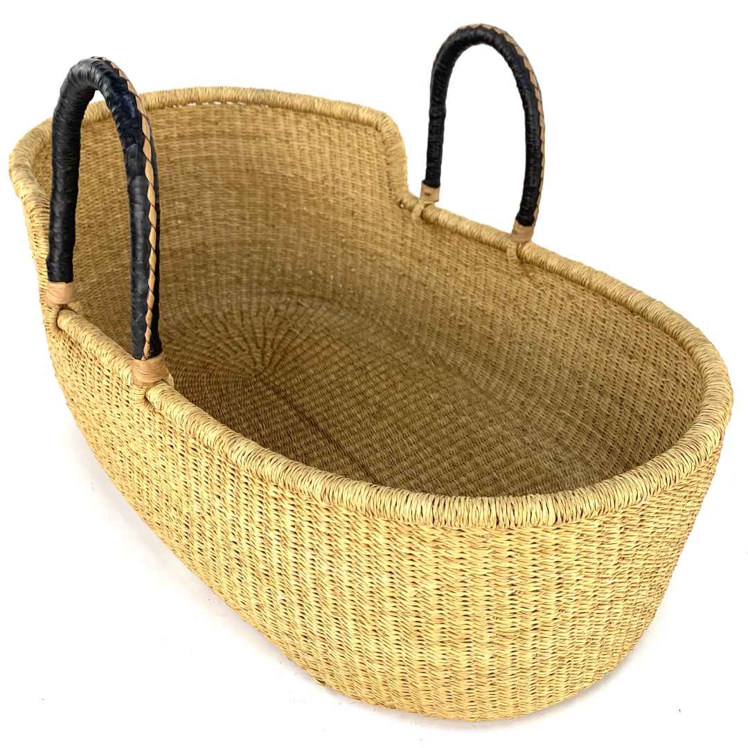 Moses-BlackCream-2 Bolga-Baby-Bassinet